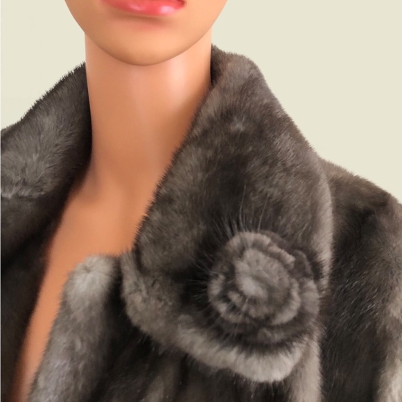 American Legend Genuine Blue Iris Mink Jacket Coat Small - Picture 2 of 12